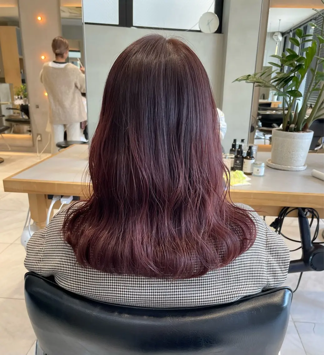 ミディアム カラー ヘアアレンジ ヘアカラー トリートメント ヘッドスパ ヘアセット 艶髪/レイヤーカット 🐣misakiのヘアスタイル