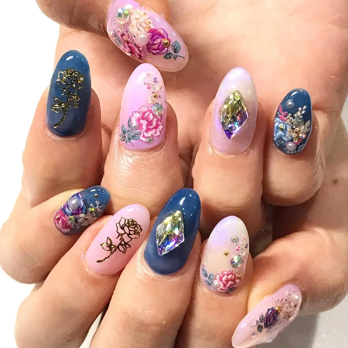 ネイル 渋谷／チップ長さ出し 👑アプレgel-xのネイルデザイン