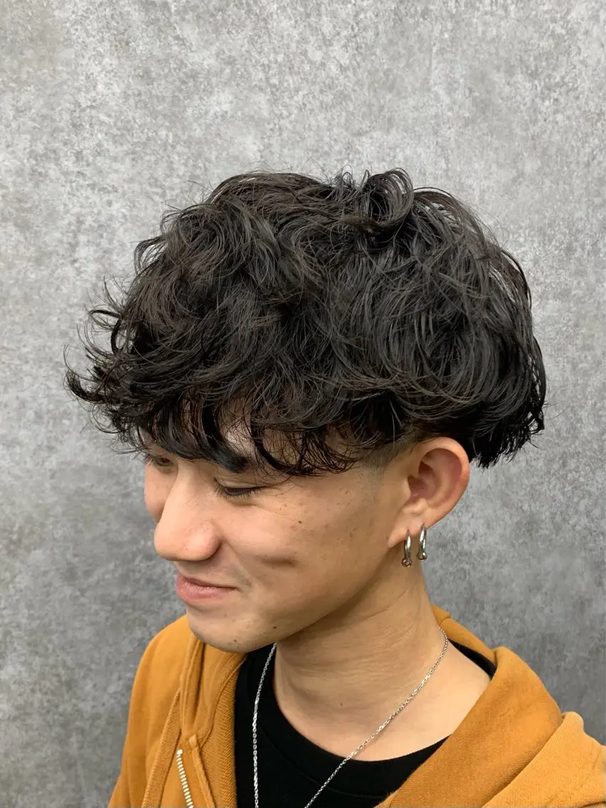 パーマ メンズ カット パーマ 深野 ちさとのヘアスタイル
