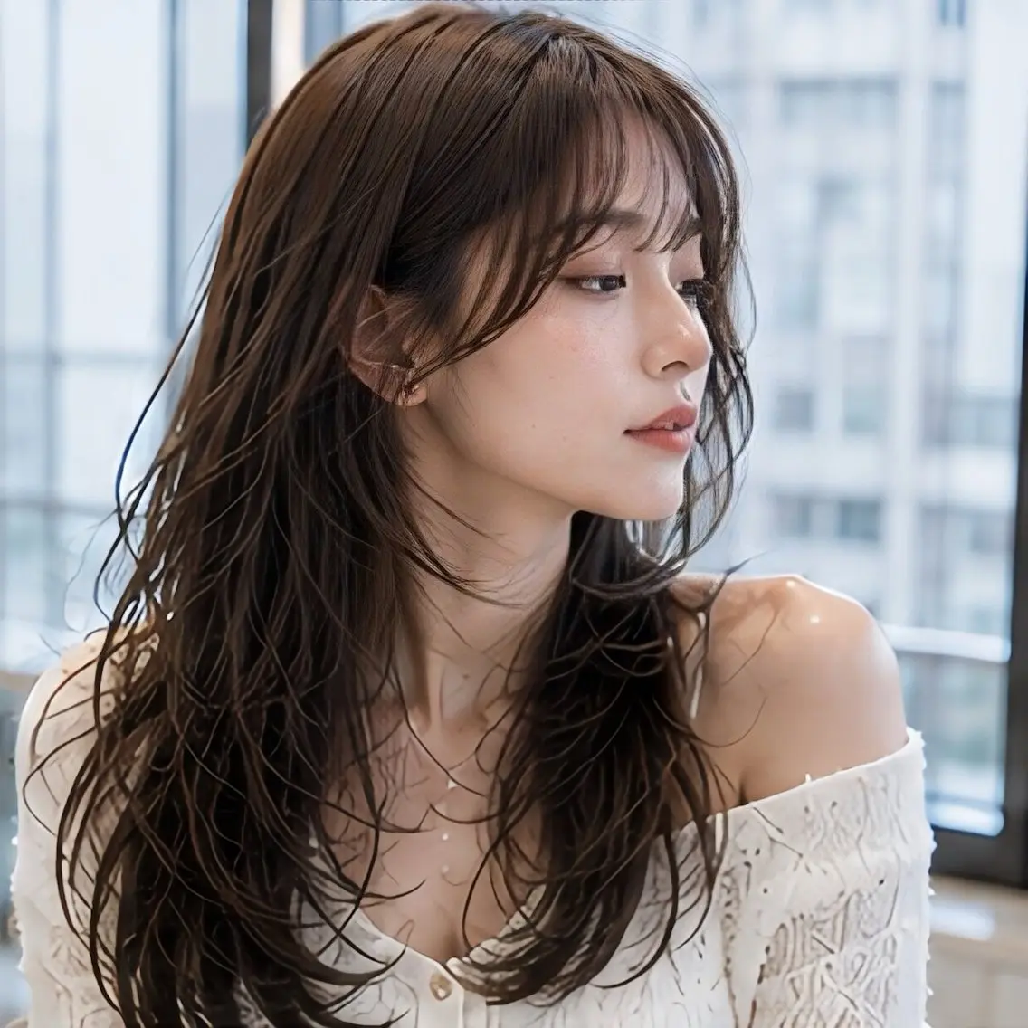 ロング カラー カット ヘアカラー 縮毛矯正/レイヤー/ 前髪カット/おばかんのヘアスタイル