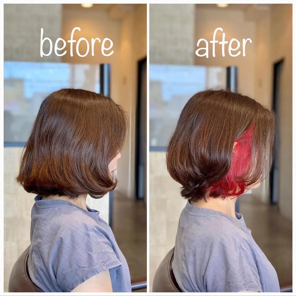 ショート カラー ショートボブ ブリーチ レッドカラー ボブ レイヤーカット 宮城 将大のヘアスタイル