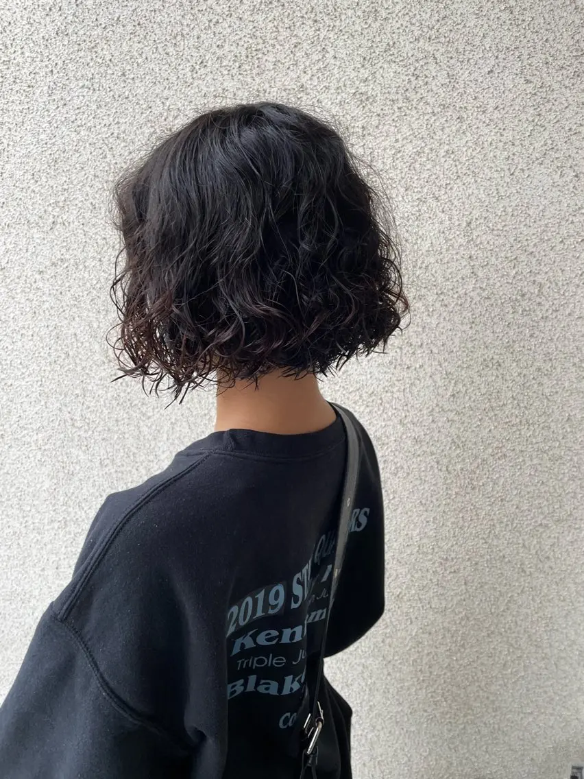 ショート パーマ ボブ カット トリートメント 藤村 翔充のヘアスタイル