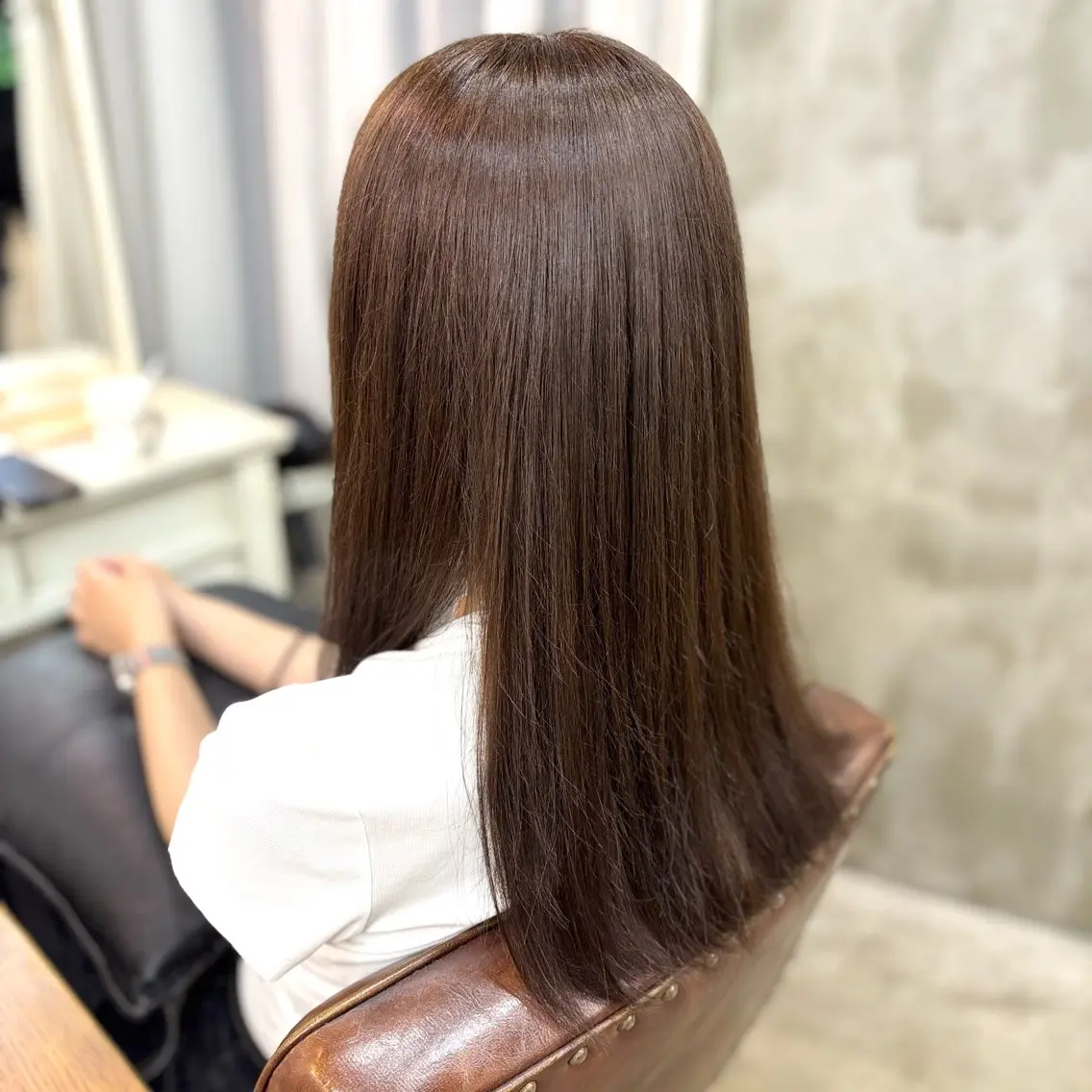 セミロング カラー ブラウンカラー ヘアカラー トリートメント 艶髪‎カラー🤍 RIKAのヘアスタイル
