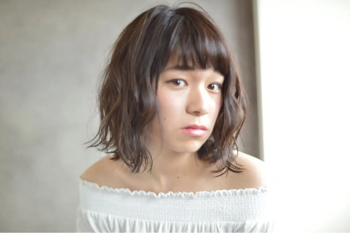 ミディアム ミディアムパーマ ボブ N.取扱いサロン🌼 Airswarm小林のヘアスタイル