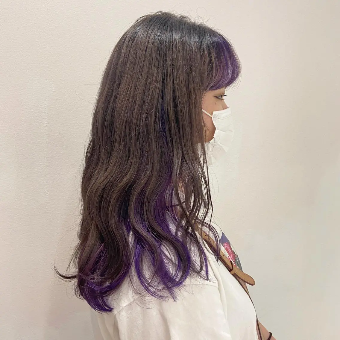 ロング カラー ヘアアレンジ パープルカラー 天神レイヤーカット No.1💖マユカのヘアスタイル