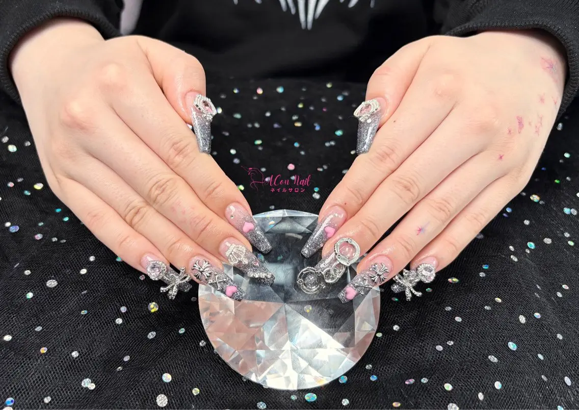 ネイル 桜ネイル 長さ出し フラワーネイル フレンチネイル ジェルネイル ハンドネイル ACon NailSalonのネイルデザイン