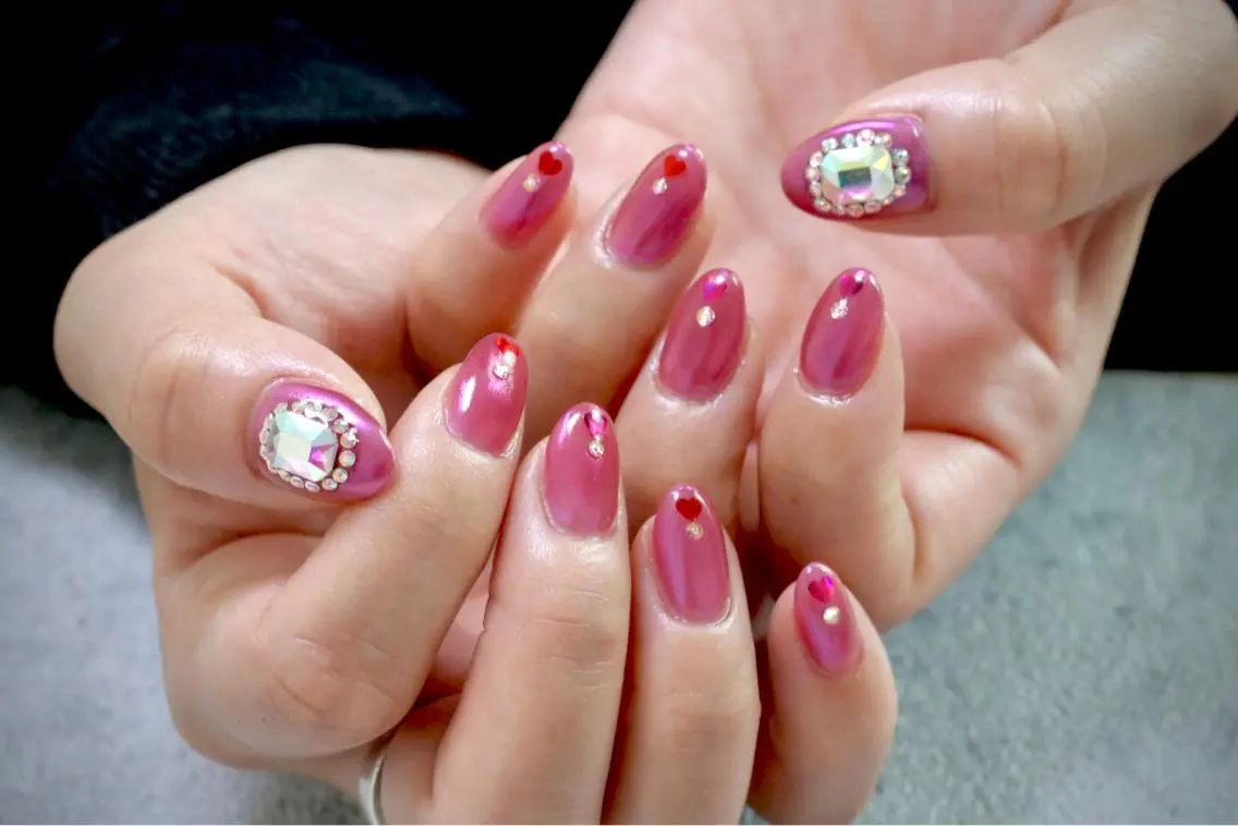 ネイル オーロラネイル カジュアル ジェルネイル ラメ(グリッター) マグネットネイル MH Nailのネイルデザイン