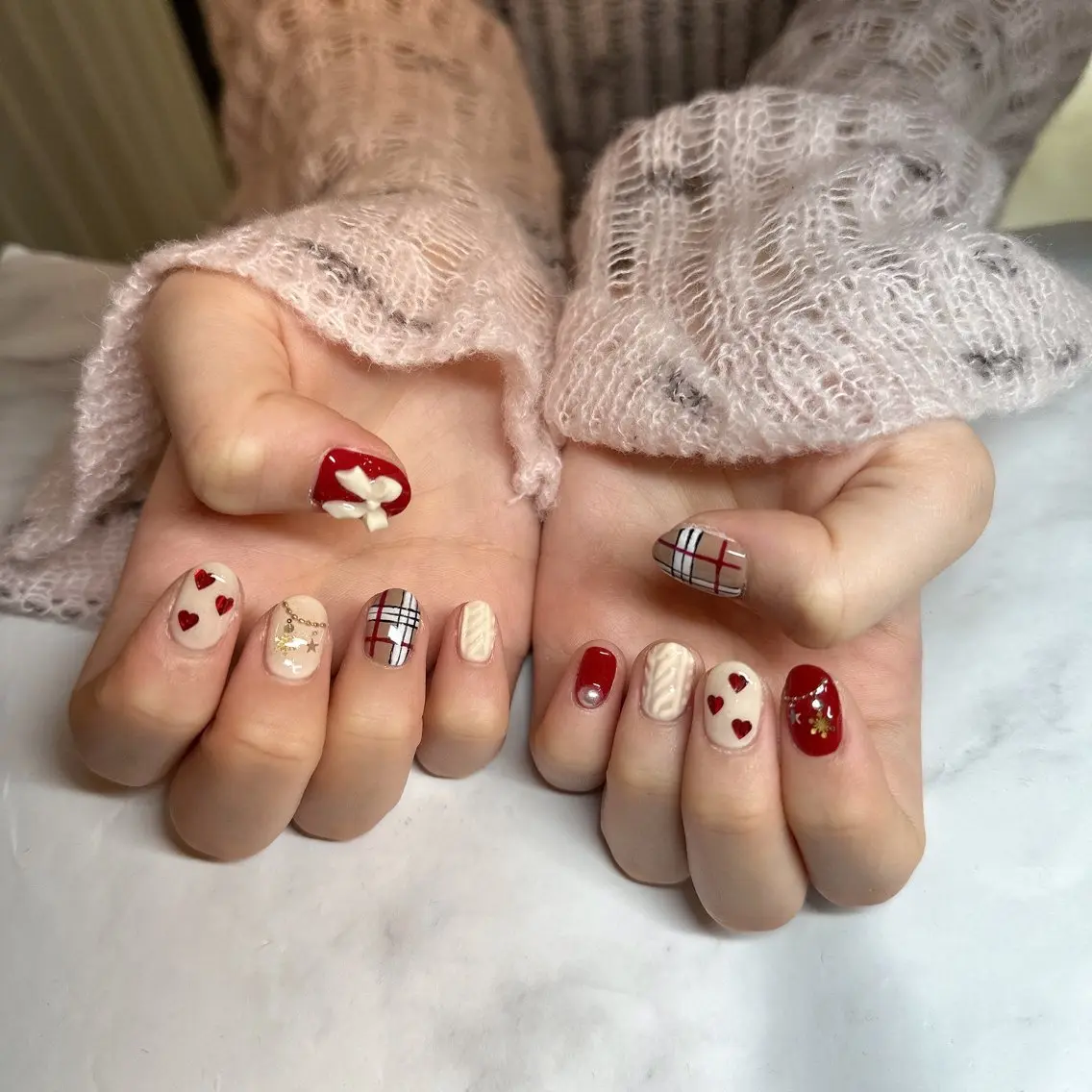 ネイル 冬ネイル クリスマス ディアマンテ𓏸𓈒 フェイシャル/ネイルのエステ・リラクイメージ