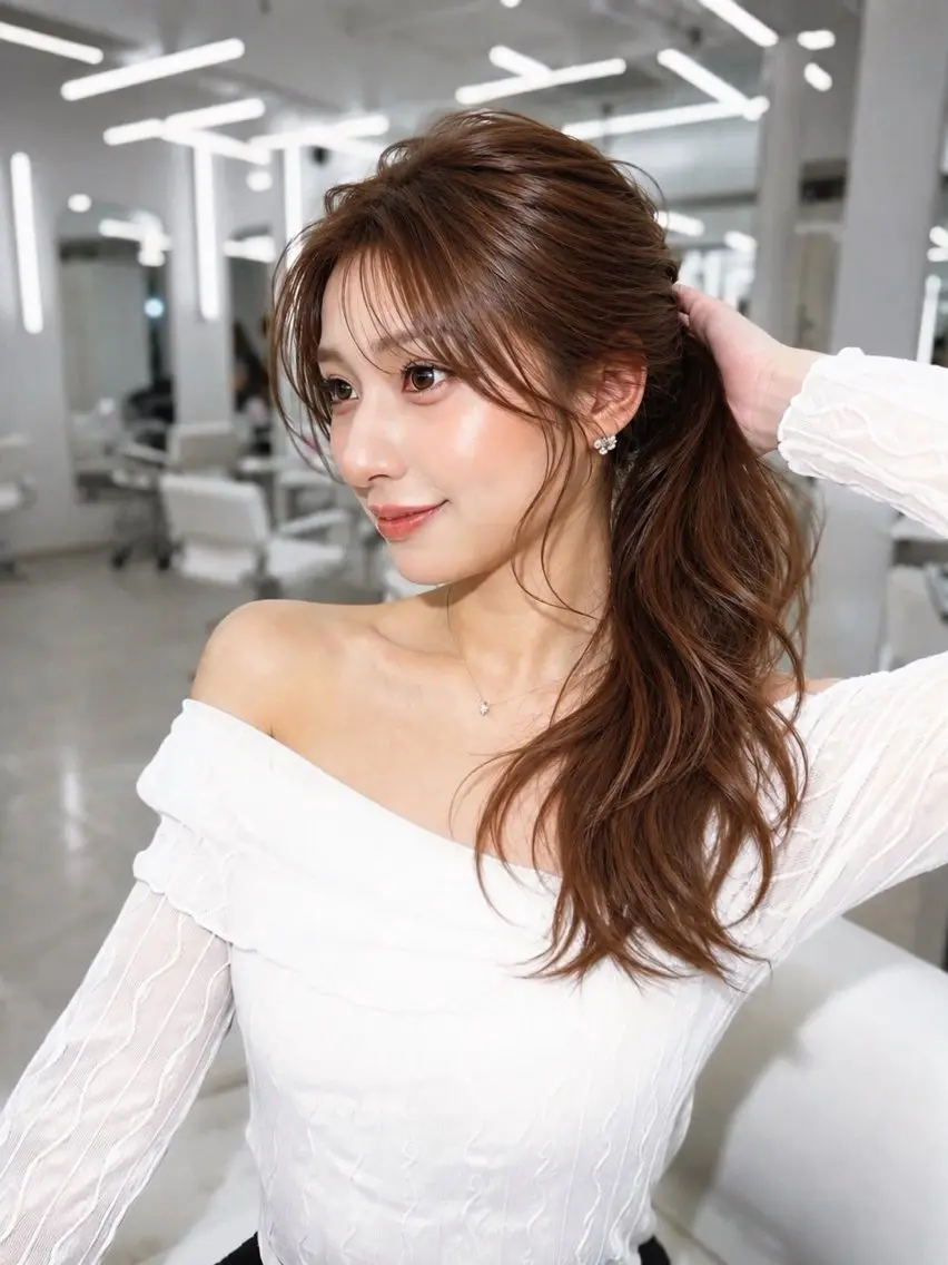 ロング カラー 顔周りカット 韓国風ヘア レイヤーカット カット ヘアカラー トリートメント ヘッドスパ 盛れる顔周り✨韓国 レイヤーkanatoのヘアスタイル