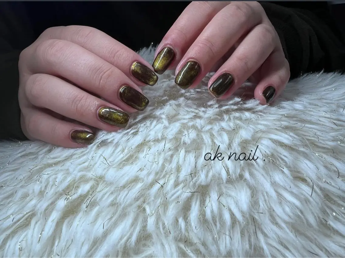 ミディアム ネイル マグネットネイル ak nail .のネイルデザイン
