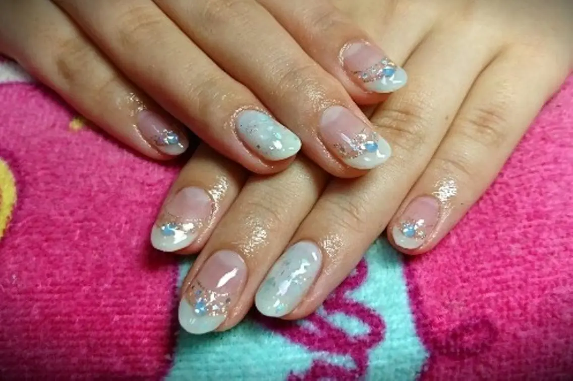 ネイル ブルー ブライダルネイル nail yukkoのネイルデザイン