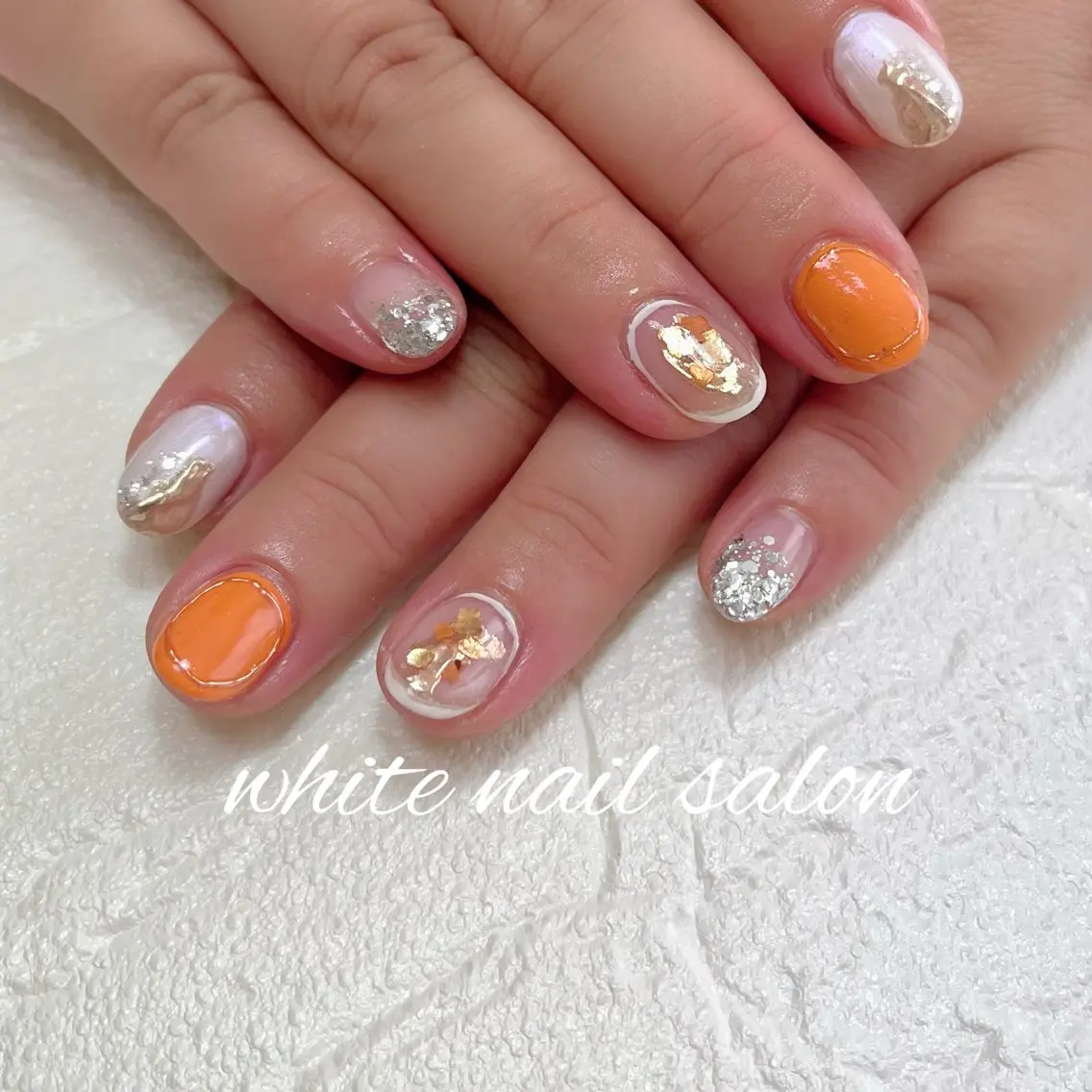 ネイル フットネイル ジェルネイル ハードジェル ラメ(グリッター) 持ち込み ハンドネイル white nail salonのネイルデザイン