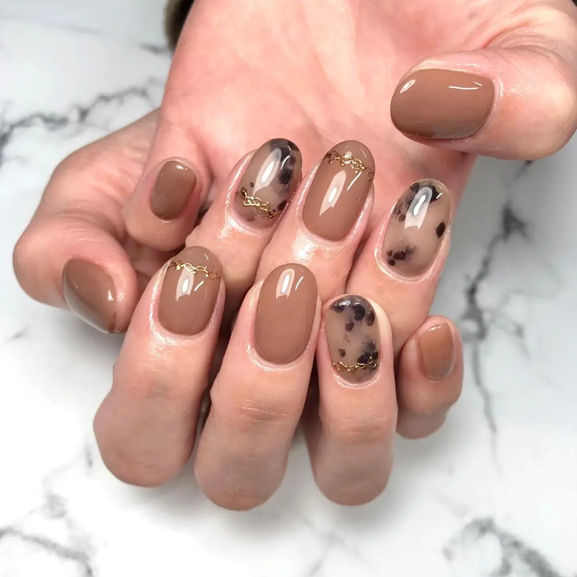 ネイル アニマル柄 アートネイル べっ甲ネイル ジェルネイル 氷ネイル・うるうるネイル NAIL NOWのネイルデザイン