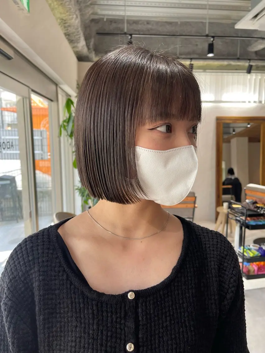 ショート カラー グレージュ ボブ カット ヘアカラー トリートメント 🩵ボブ/レイヤー /髪質改善🩵のヘアスタイル