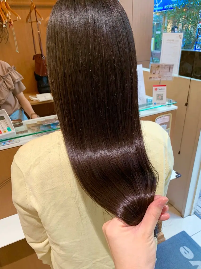 ロング 縮毛矯正 韓国ヘアー🇰🇷 MIWAのヘアスタイル