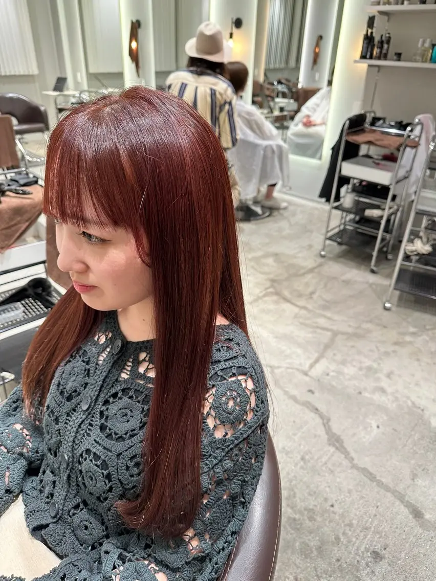ミディアム カラー 髪質改善ストレート 中林優太のヘアスタイル