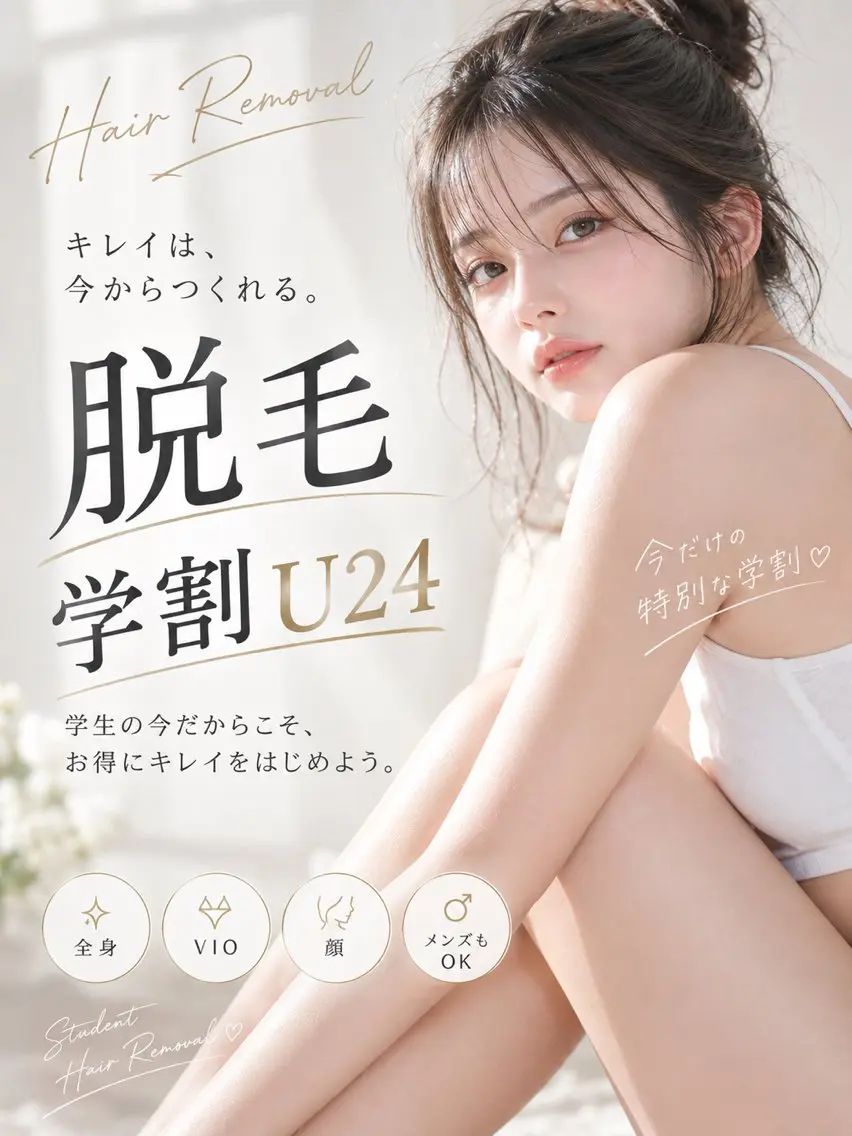 【学割U24】全身脱毛★学生応援価格の写真