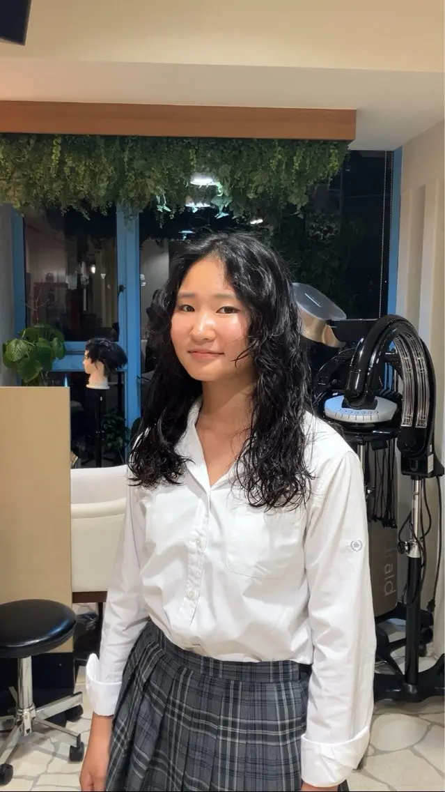 セミロング パーマ カット パーマ トリートメント 久野紗愛 【髪質改善　艶髪】のヘアスタイル