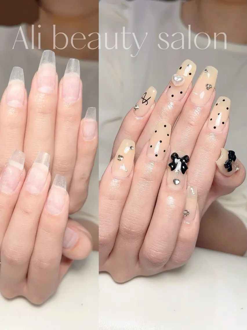 チップ長さ出し　デザイン💅　初回ジェルオフ込み　再来当店ジェルオフ込み　他店オフ550円　長さだしオフ1500円の写真
