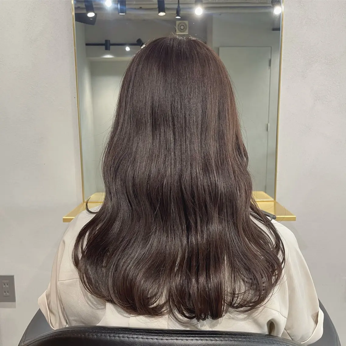 ロング カラー ブラウンカラー チョコレートブラウン カット ヘアカラー トリートメント 【表参道】Ruri デジタルパーマのヘアスタイル