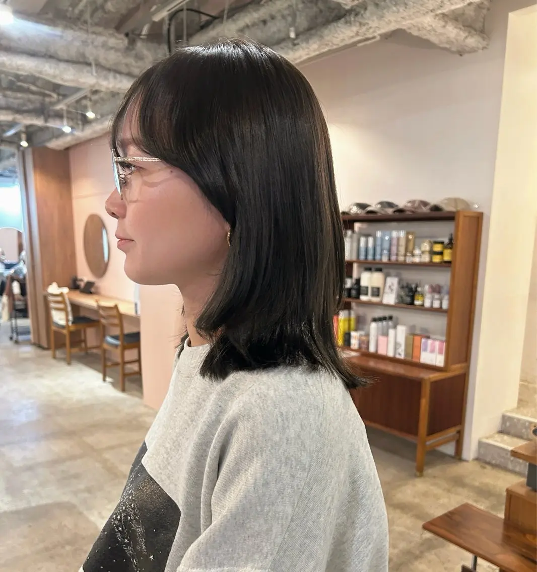 セミロング カラー ヘアアレンジ 似合わせカット カット ヘアカラー 🎀suzuna 透明感colorのヘアスタイル