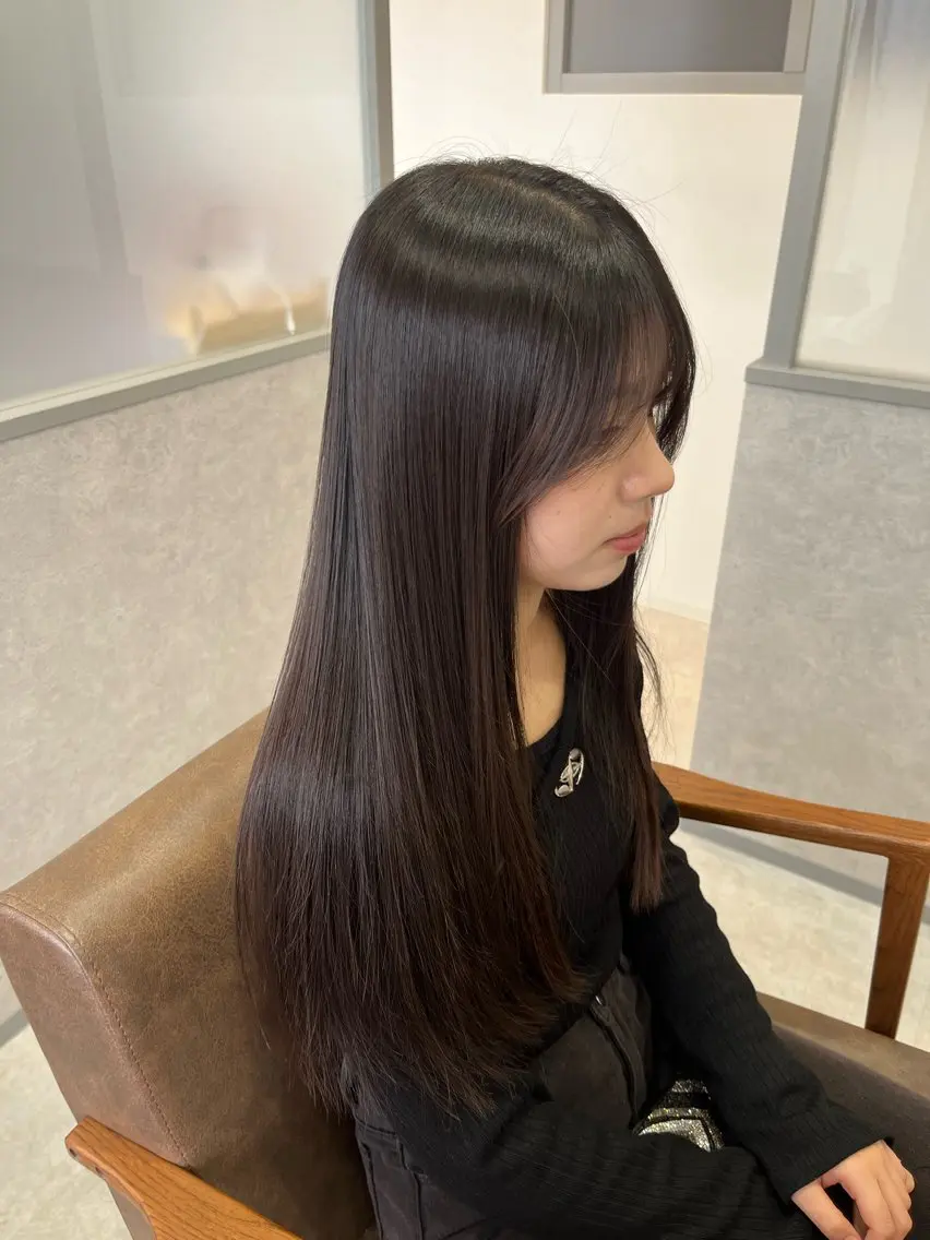 ロング カラー 髪質改善 トリートメント 暖色＊ベージュ ＊くらたあやかのヘアスタイル