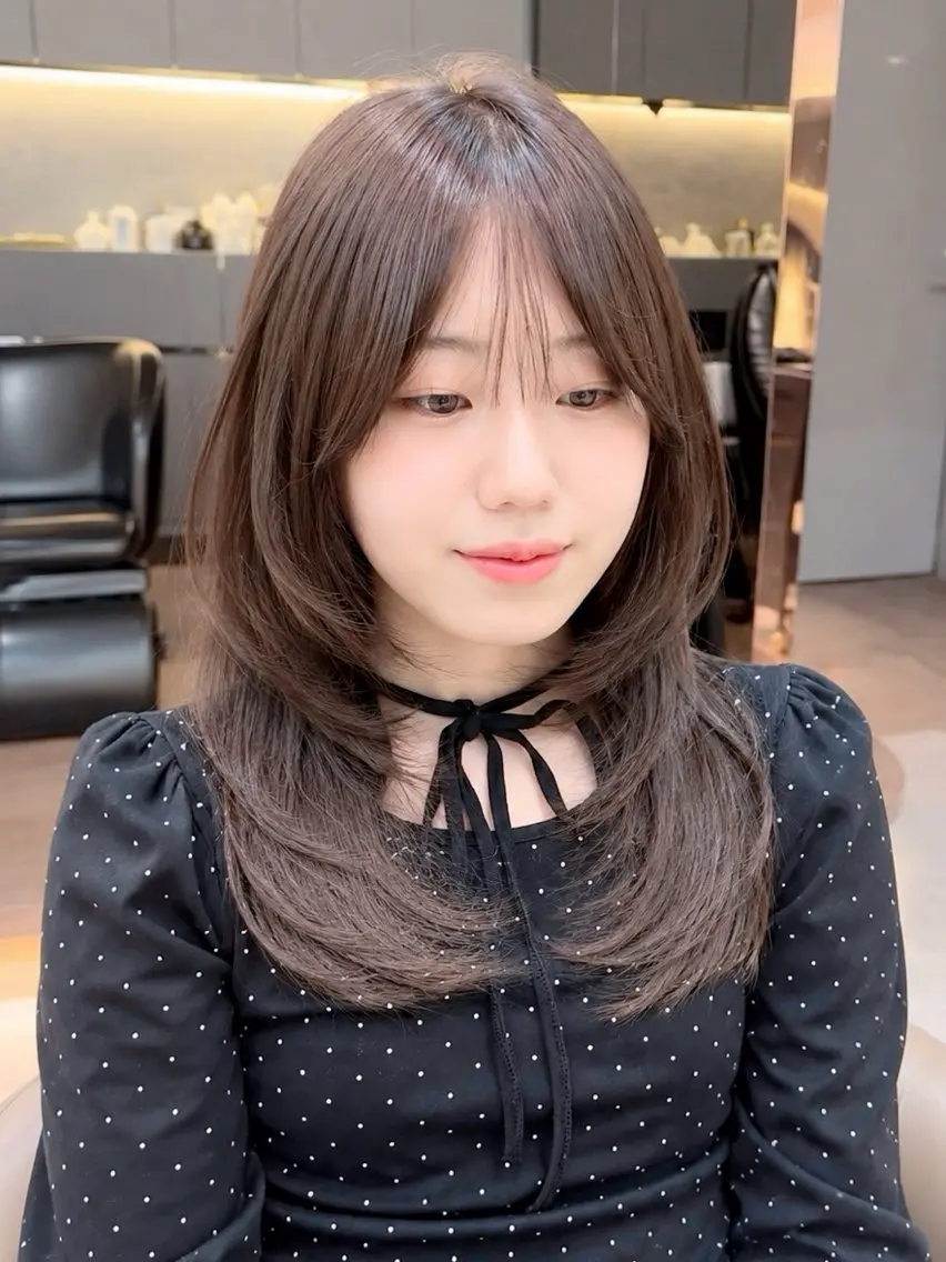 ミディアム カット ヘアカラー トリートメント ✨ミディアム レイヤーハルキのヘアスタイル