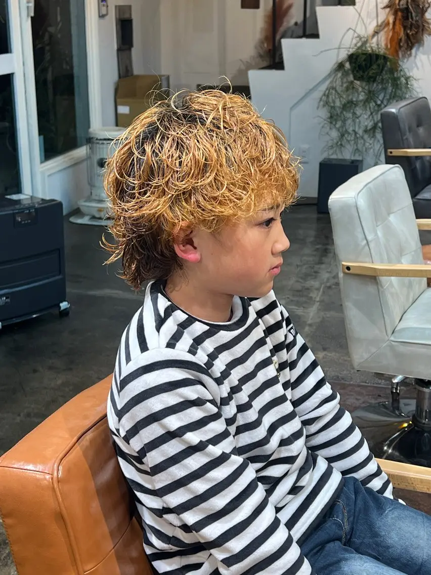 パーマ キッズ くまざき　なな /メンズモデル募集のヘアスタイル