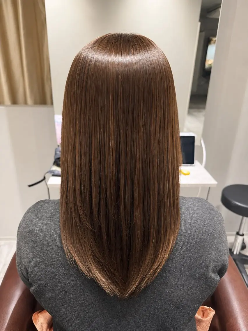 ロング 縮毛矯正 永美 千夏のヘアスタイル