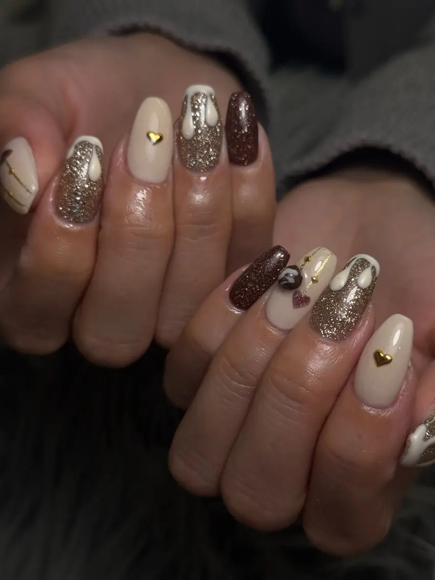 ネイル バレンタイン ホワイト ハンドネイル nail salon h🎀小夏のネイルデザイン