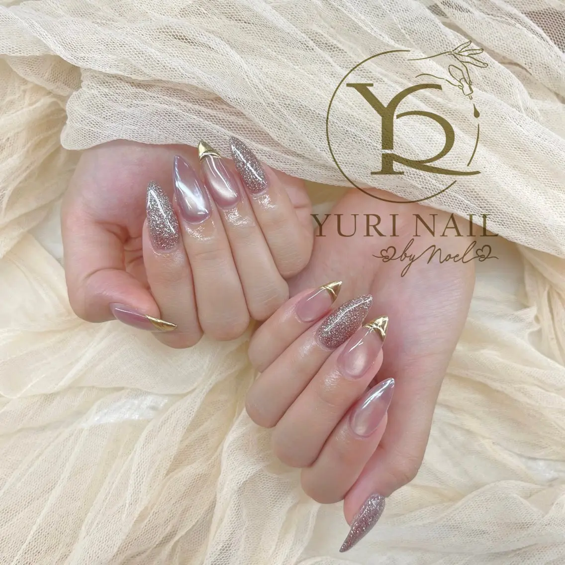 ネイル チークネイル フットネイル フレンチネイル グラデーション キラキラネイル ハンドネイル フットネイル ハンドケア YURI Nail Funabashiのネイルデザイン