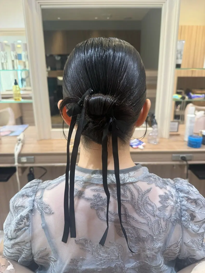 ミディアム ヘアアレンジ ヘアセット 韓国ヘアメイク🎀/ 縮毛矯正✨山本媛香のヘアスタイル