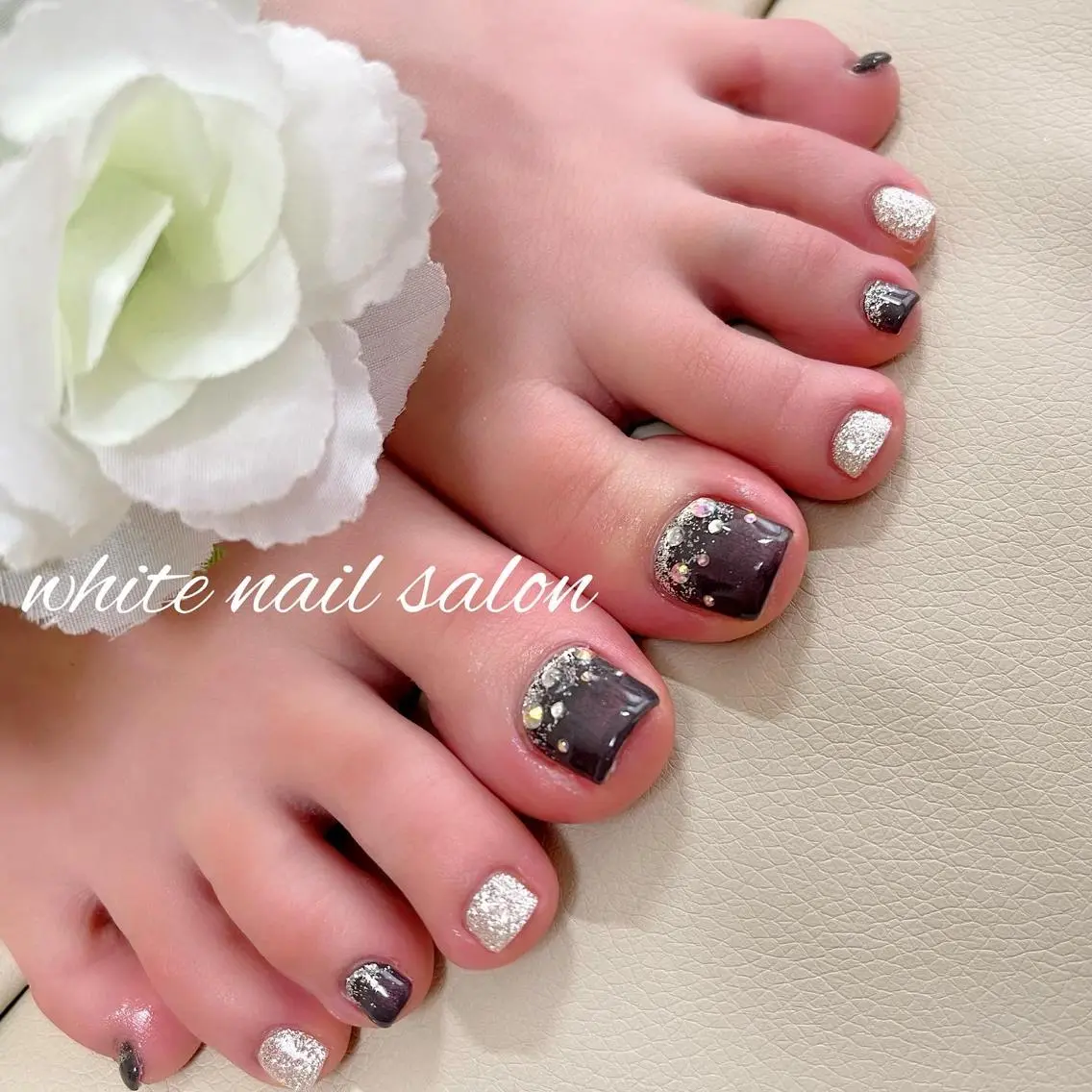 ネイル ジェルネイル ハードジェル ラメ(グリッター) 持ち込み シンプルネイル ハンドネイル white nail salonのネイルデザイン
