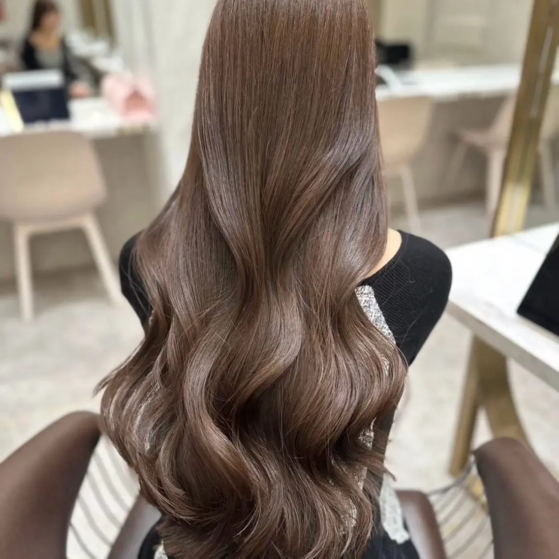ロング カラー ブリーチ 透明感カラー ダブルカラー ブリーチなしカラー ヘアカラー 🍒ブリーチなしカラ ー／Sakura🍒のヘアスタイル