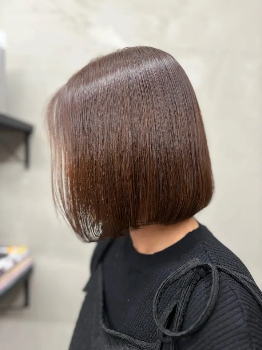 ショート カラー ボブ レイヤーカット カット ヘアカラー かわうち れなのヘアスタイル