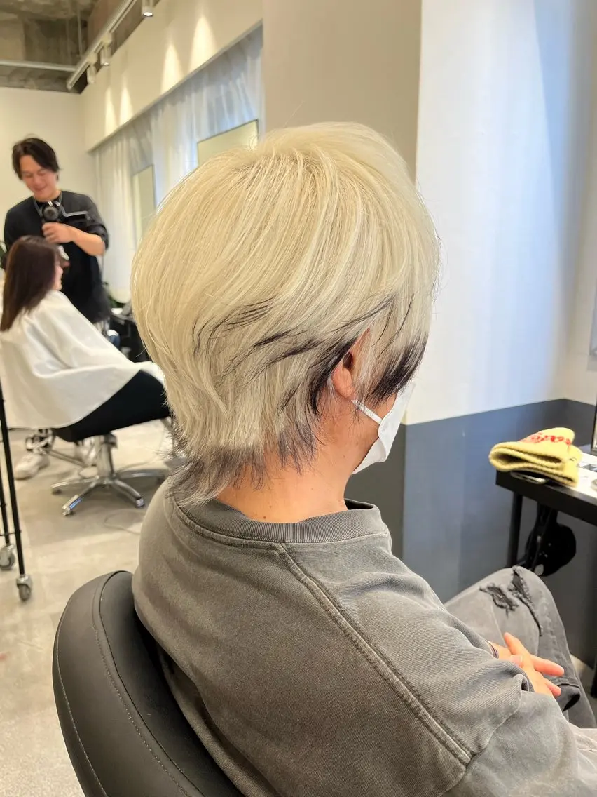 メンズ オールバック アップバング センターパート フェードカット マンバンヘア カット ヘアカラー 西岡 あつみ/ 堀江美容室のヘアスタイル