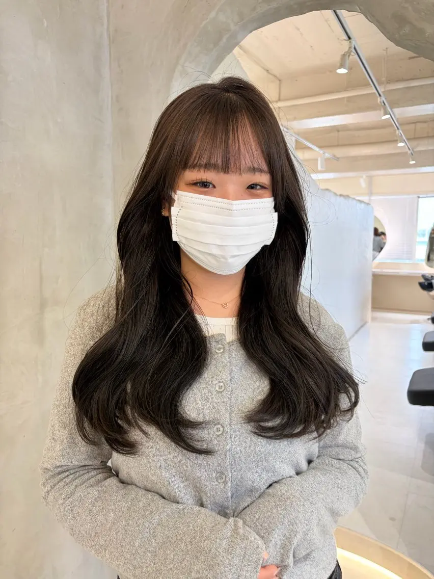 ロング カラー アッシュ ベージュカラー ブリーチ ケアブリーチ ダブルカラー ヘアカラー 透明感カラー/韓国 🩶ゆきのヘアスタイル
