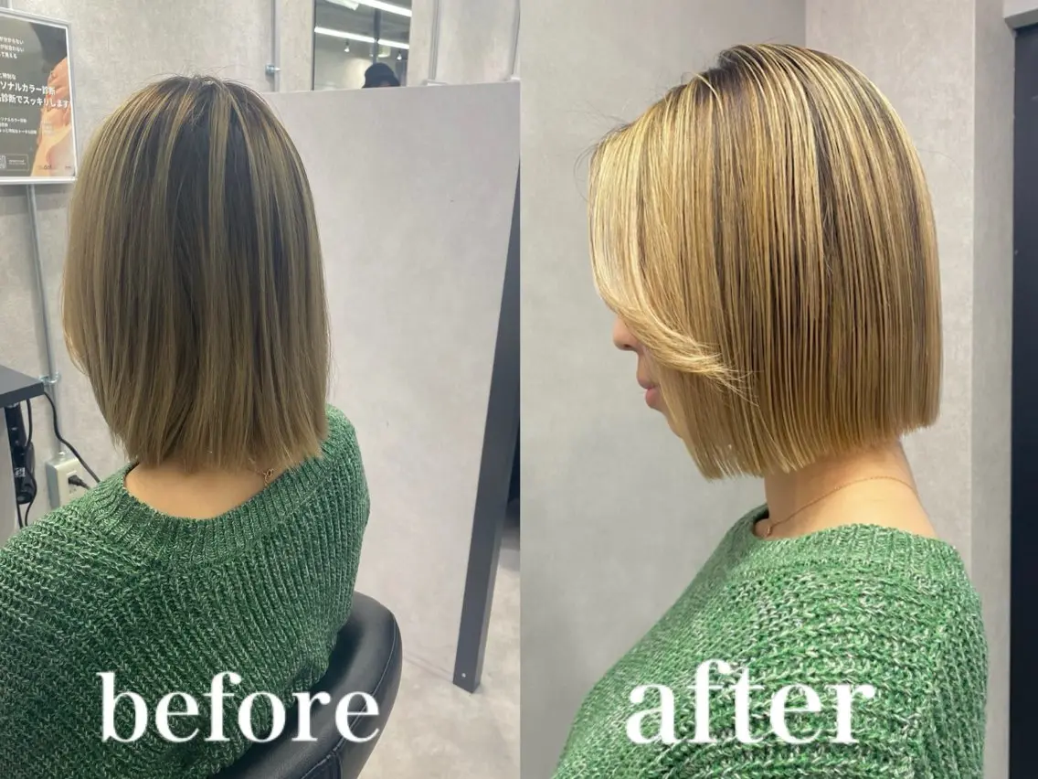 ミディアム 切りっぱなしボブ ボブ 🌸Bob🌸 市井友佳子のヘアスタイル