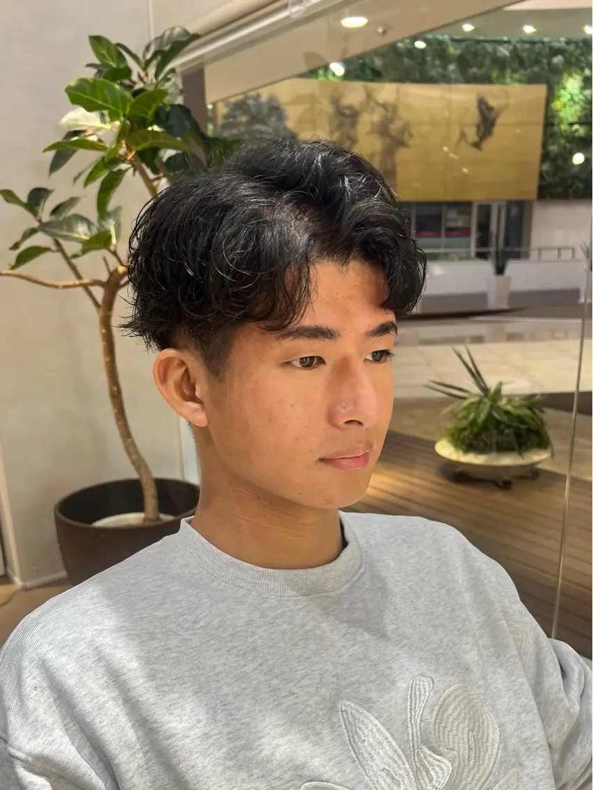 ショート パーマ メンズ カット パーマ 梅田茶屋町メンズ 専門美容師 山元一平のヘアスタイル