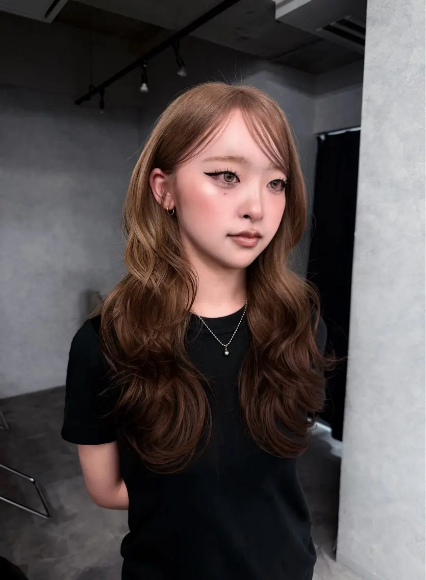 ロング ヘアカラー ハイトーン/渋谷 韓国風/Narukaのヘアスタイル