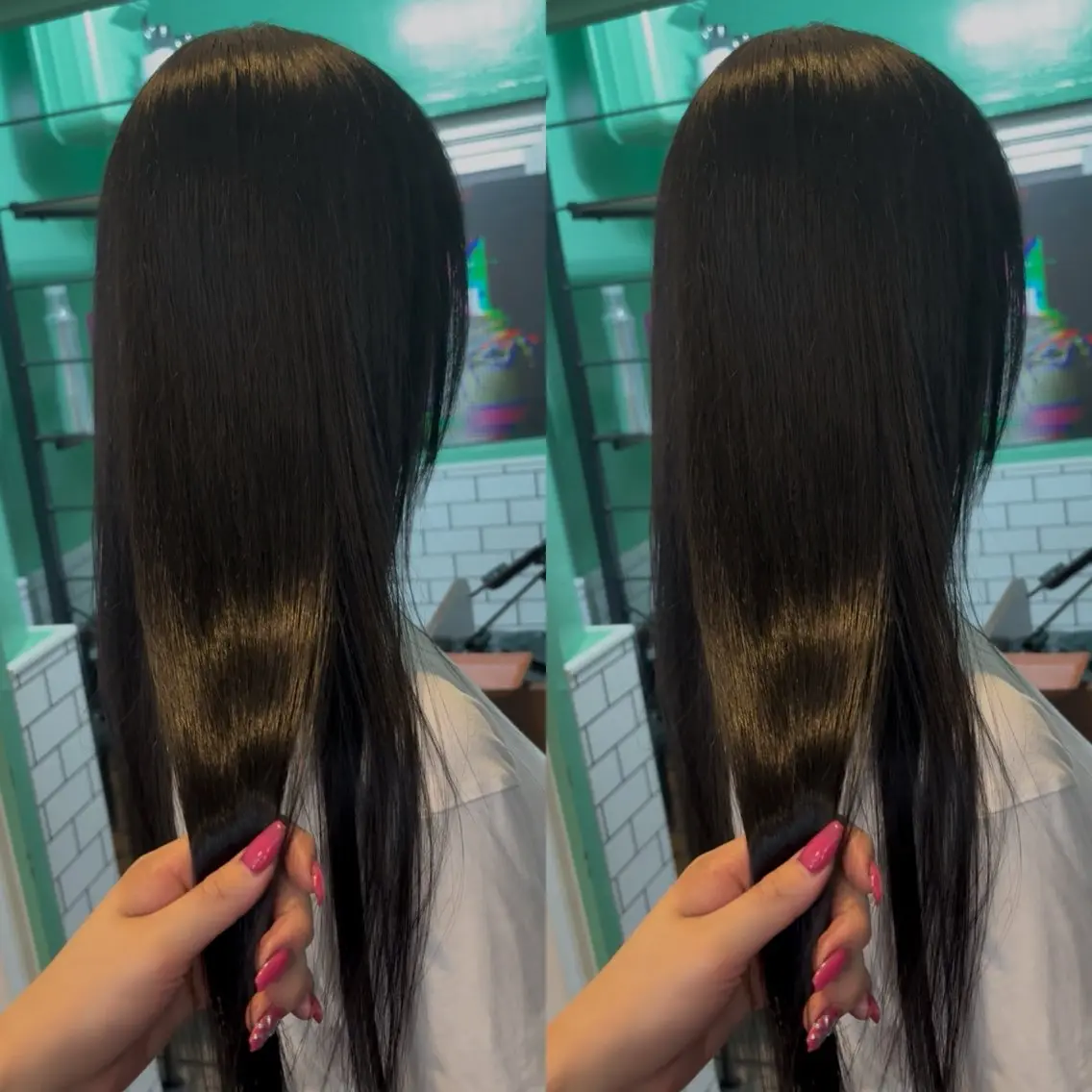 ロング カラー 黒髪 ヘアカラー トリートメント なんば、心斎橋🍓 ハイトーンnicoのヘアスタイル