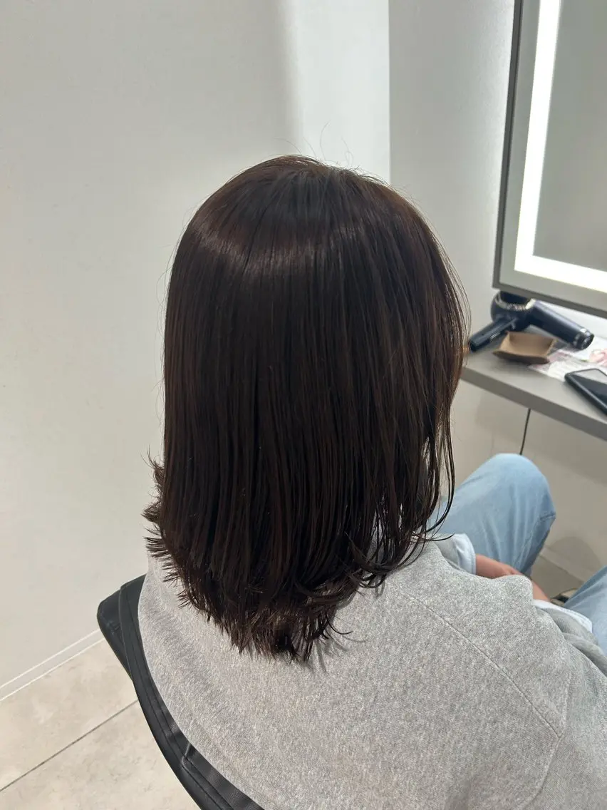 セミロング カラー カット ヘアカラー mayu なかもずのヘアスタイル