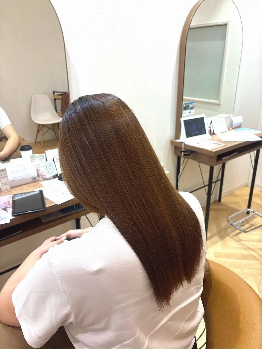 ロング 髪質改善 縮毛矯正 縮毛矯正 河野穂香 /パーマモデル募集中のヘアスタイル