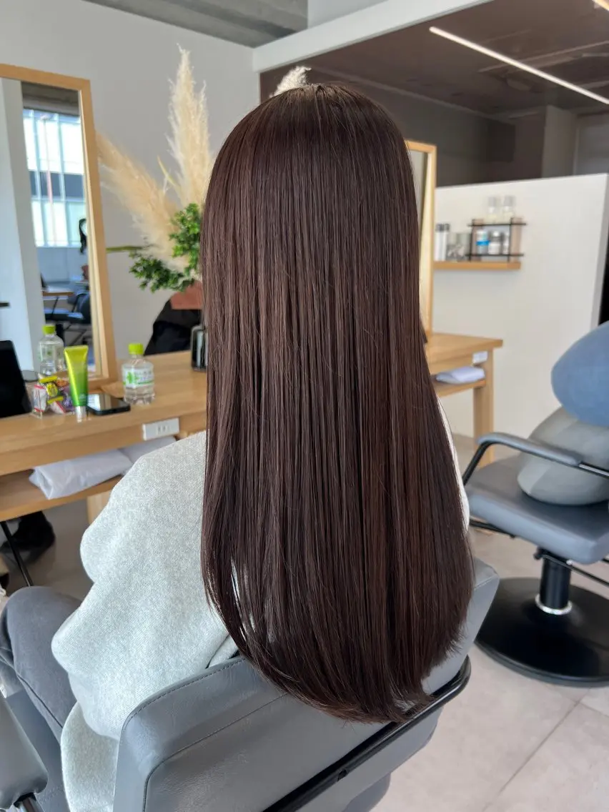 ロング カラー ブラウンカラー ココアブラウン Ore🫧タナカマヤ /柔らかい質感カラーのヘアスタイル