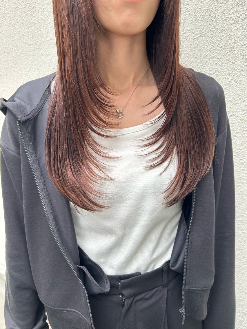 ロング カラー カット ヘアカラー トリートメント 酸性ストレート/ ボブ/暖色/リコのヘアスタイル