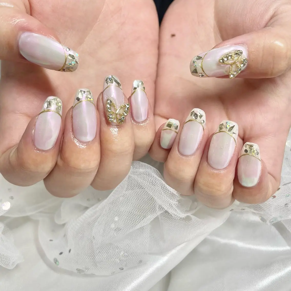 ネイル キラキラネイル ワンホンネイル 🎀AYAKO 🎀中韓ネイルのネイルデザイン