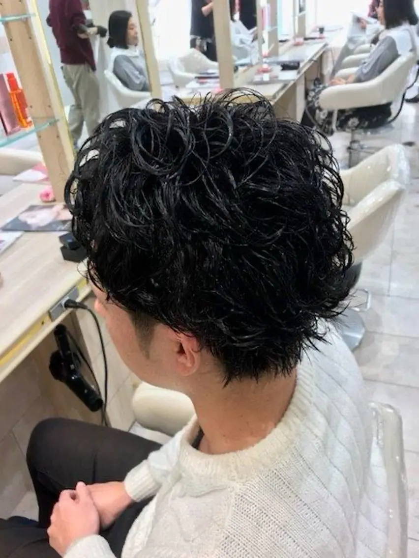 ショート パーマ メンズ カット パーマ Ash 中岡ゆうたのヘアスタイル
