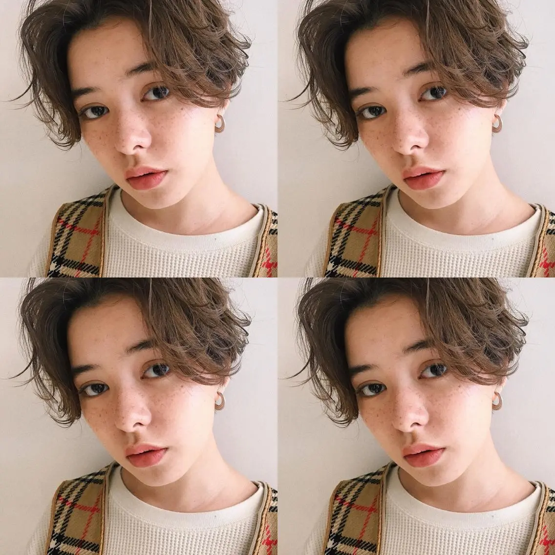 ショート カラー パーマ ヘアアレンジ ハンサムショート ショートヘア 小顔カット カット ヘアセット 松田 亮葉のヘアスタイル