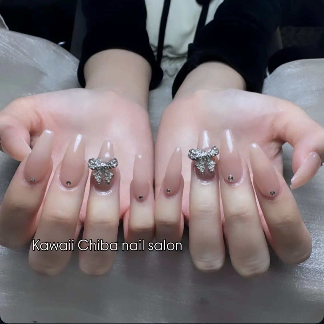 ネイル チークネイル 桜ネイル 長さ出し フラワーネイル フレンチネイル ハンドネイル ハンドケア Kawaii Chiba nailのネイルデザイン