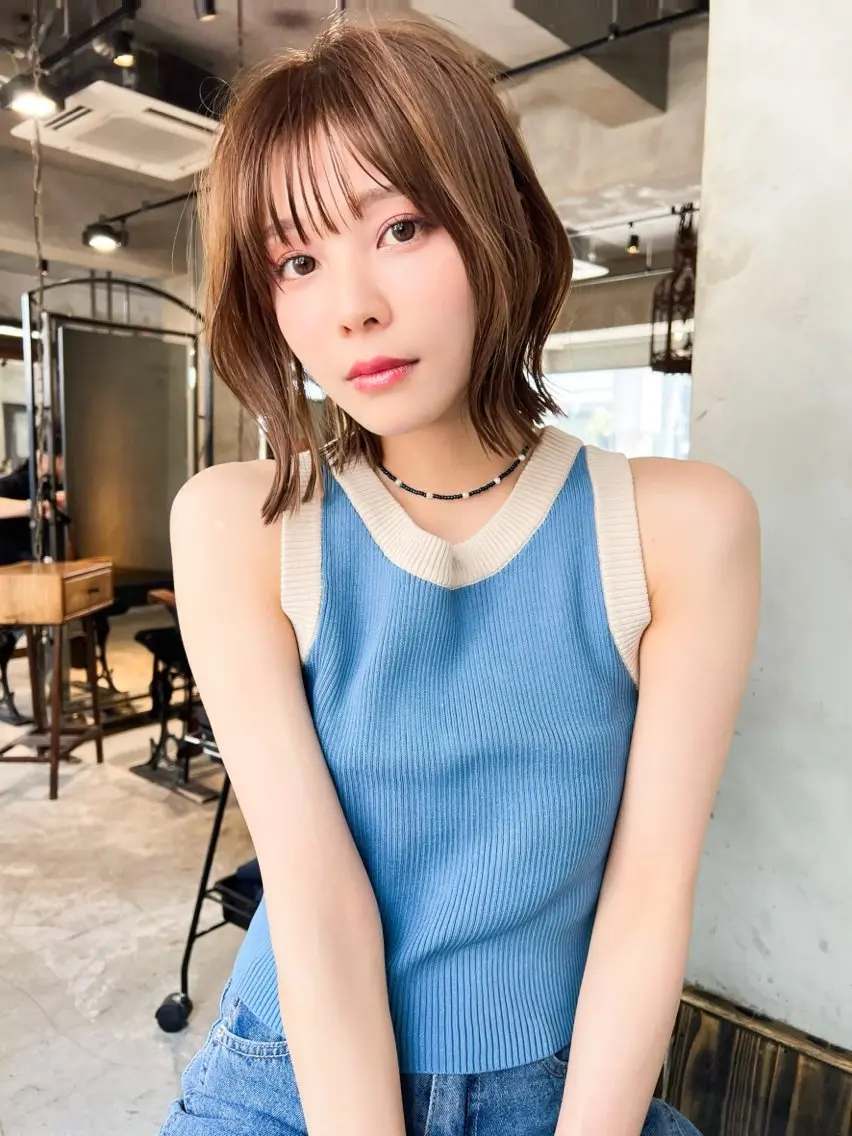 ミディアム カラー 艶髪／韓国ヘア🎀 Kanon︎︎⁺.のヘアスタイル